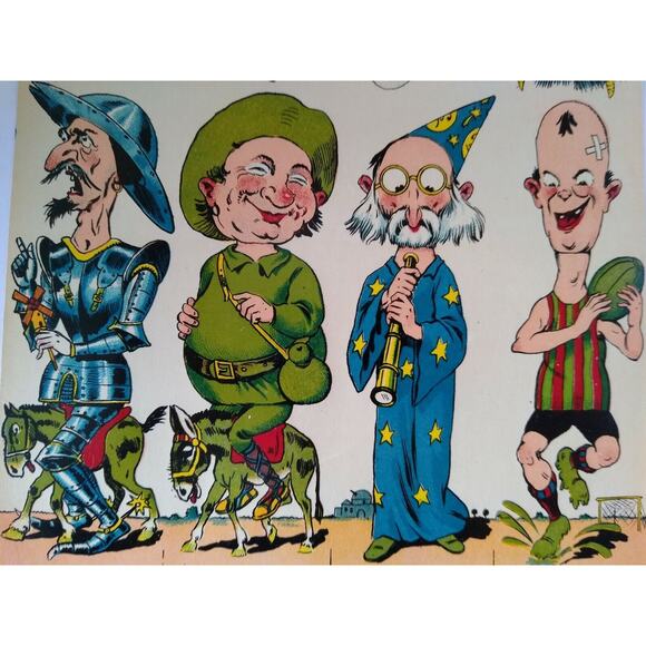 Vintage Print Original Game Cube Artwork France 8 Different Wizard Creature 1920 - Picture 8 of 12